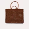 Dragon Diffusion Cannage Big Woven Leather Tote -Parker And Hyde shop 8801cannagebig tan