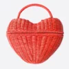 Serpui Marie Wicker Heart Bag
