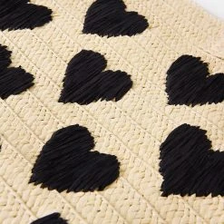 BTB Be Mine Tote Bag -Parker And Hyde shop BE MINE TOTExNATURALBLACKxAlt2 65469558