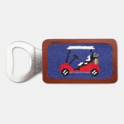 Smathers & Branson Golf Cart Needlepoint Bottle Opener
