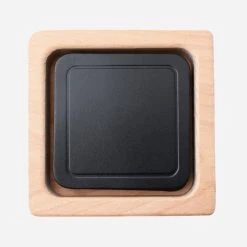 H Barnes And Co 6 Piece Square English Bridle Leather Coaster Set -Parker And Hyde shop CSS EBL BLK 01xBLACKxAlt2 55013440