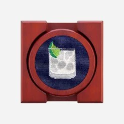 Smathers & Branson Gentlemen's Drinks Needlepoint Coaster Set