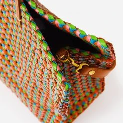 Clare V. Simple Tote Bag -Parker And Hyde shop HB TT ST 100122xNATURALWMULTIRATTANxAlt4 68337423