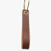 H Barnes And Co Coco Strap Key Fob -Parker And Hyde shop KFS PBG COC OS LTBROWNLEATHERWITHORANGETOPSTITCH