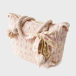 LoveShackFancy Women's Oran Weekender Bag -Parker And Hyde shop LA057 700xFROSTEDPETALPINKxAlt1 45082199