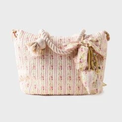 LoveShackFancy Women's Oran Weekender Bag -Parker And Hyde shop LA057 700xFROSTEDPETALPINKxPrimary 45082197