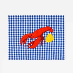 Steak Diane Lobster Placemat -Parker And Hyde shop LOBSTER PLACEMATxBLUEGINGHAMxAlt1 69096031