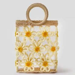 Lele Sadoughi Women's Daisy Crochet Mini Tote -Parker And Hyde shop LSHB190SFxNATURAL200xAlt1 66234934