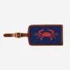 Smathers & Branson Coral Crab Needlepoint Luggage Tag -Parker And Hyde shop LT 67xCLASSICNAVYxPrimary 50509384