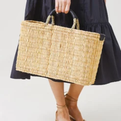 Mer Sea Women's Medina Market Basket -Parker And Hyde shop MERSEMEDINAxNATURALBLACKxAlt1 64713237