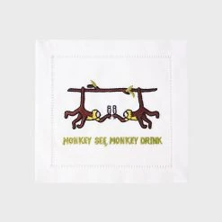 August Morgan Monkey See, Monkey Drink Cocktail Napkin Set