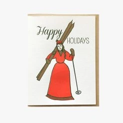 Noteworthy Ski Lady Greeting Card