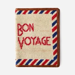 Smathers & Branson Bon Voyage Needlepoint Passport Case