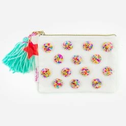 Taylor Elliot Designs Multi-Colored Pom Pom Pouch