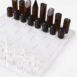 Sunnylife Lucite Chess & Checkers Set
