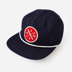 Saint Bernard DNA Ski Cross Circle Patch Hat -Parker And Hyde shop SBDNASKICROSSCIRCLEPATCHxNAVYREDxPrimary 69619356