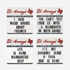 Cozumel Publishing Company El Arroyo Set Of Four Coasters -Parker And Hyde shop SETOF4COASTERSxMIXEDDRINKSxAlt1 88449321
