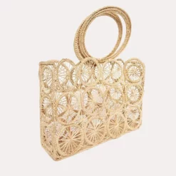 Kaanas Salamina Round Handle Tote -Parker And Hyde shop a01019 naturalalt1