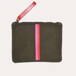 Parker Thatch Mimi Flat Clutch -Parker And Hyde shop fa18043 olive pink redstripe 210ea64e a3c2 4aa8 9f37 4d7c02a7a5c5