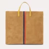 Clare V. Simple Tote -Parker And Hyde shop hb tt st 100033 simple tote camel suede w navy red suede desert stripes s19 sample f5b05dd9 a7b0 4589 85a8 0a0f4b53870a