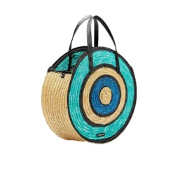 Rebecca Minkoff Straw Circle Tote -Parker And Hyde shop hs18nwsx32 bluemultialt1