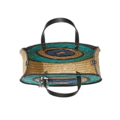 Rebecca Minkoff Straw Circle Tote -Parker And Hyde shop hs18nwsx32 bluemultialt2