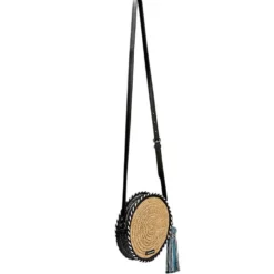Rebecca Minkoff Straw Circle Crossbody -Parker And Hyde shop hs18nwsx56 blackmultialt1