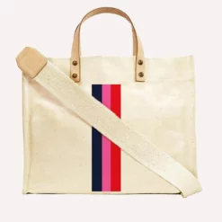 Parker Thatch Medium Mimi Bag -Parker And Hyde shop natural mimi with surf stripe pink and natural strap 1 f30198bf c8a1 45a9 ad11 dac5b58606dd