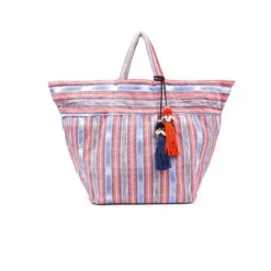 Jadetribe Samui Stripe Puka Tassel Tote