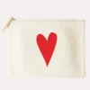 Parker Thatch Mimi Flat Heart Clutch -Parker And Hyde shop su19fc001 natural red