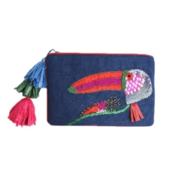Roberta Roller Rabbit Tucan Embellished Clutch